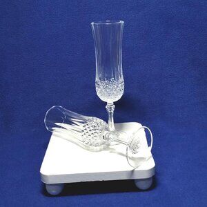 Cristal d' Arques LongChamp Champagne Toasting Flutes Set of 2 Wedding Barware
